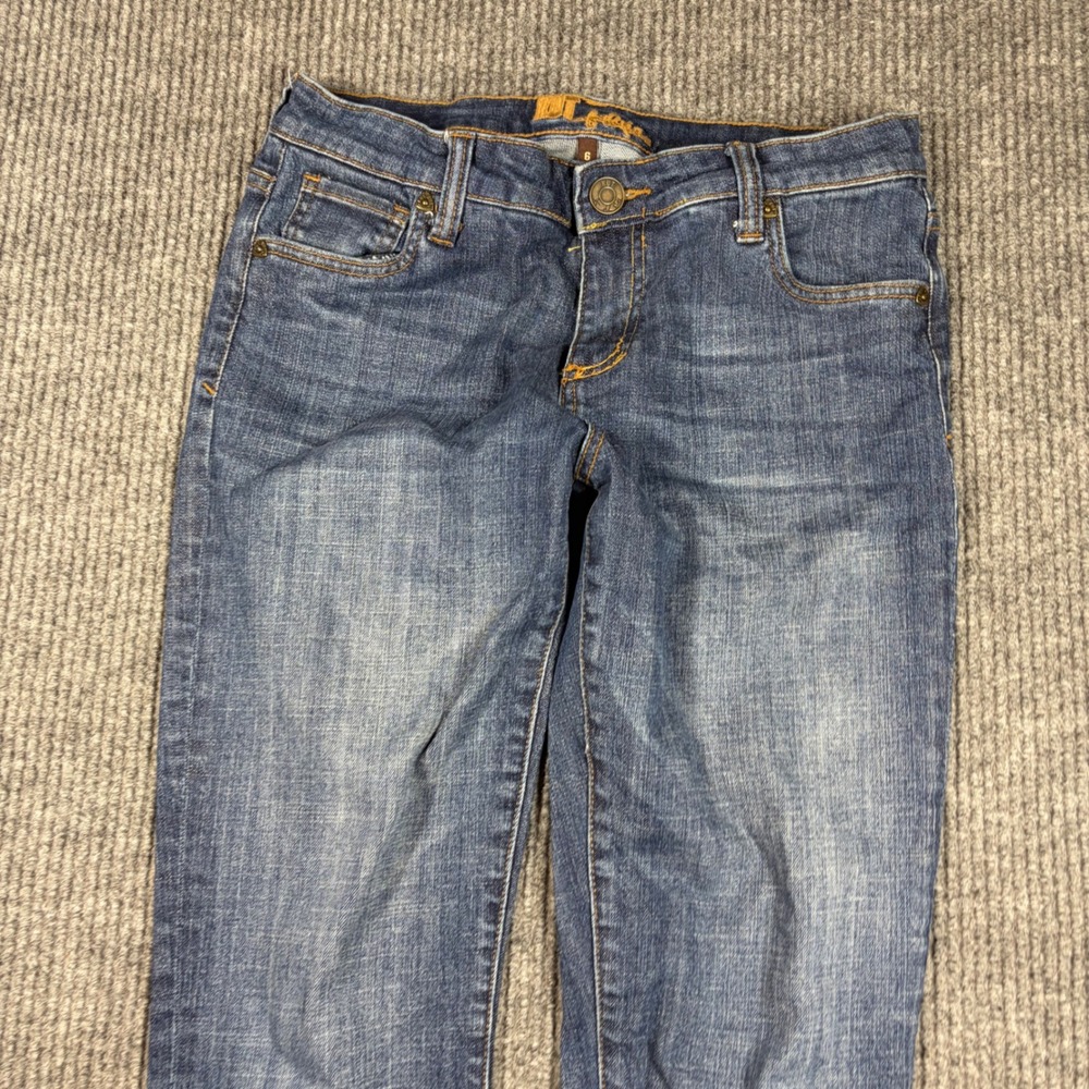 KUT from the Kloth Jeans Womens Size 6 Blue Denim Raw Hem Cuffed Crop Indigo‎ - Picture 4 of 9